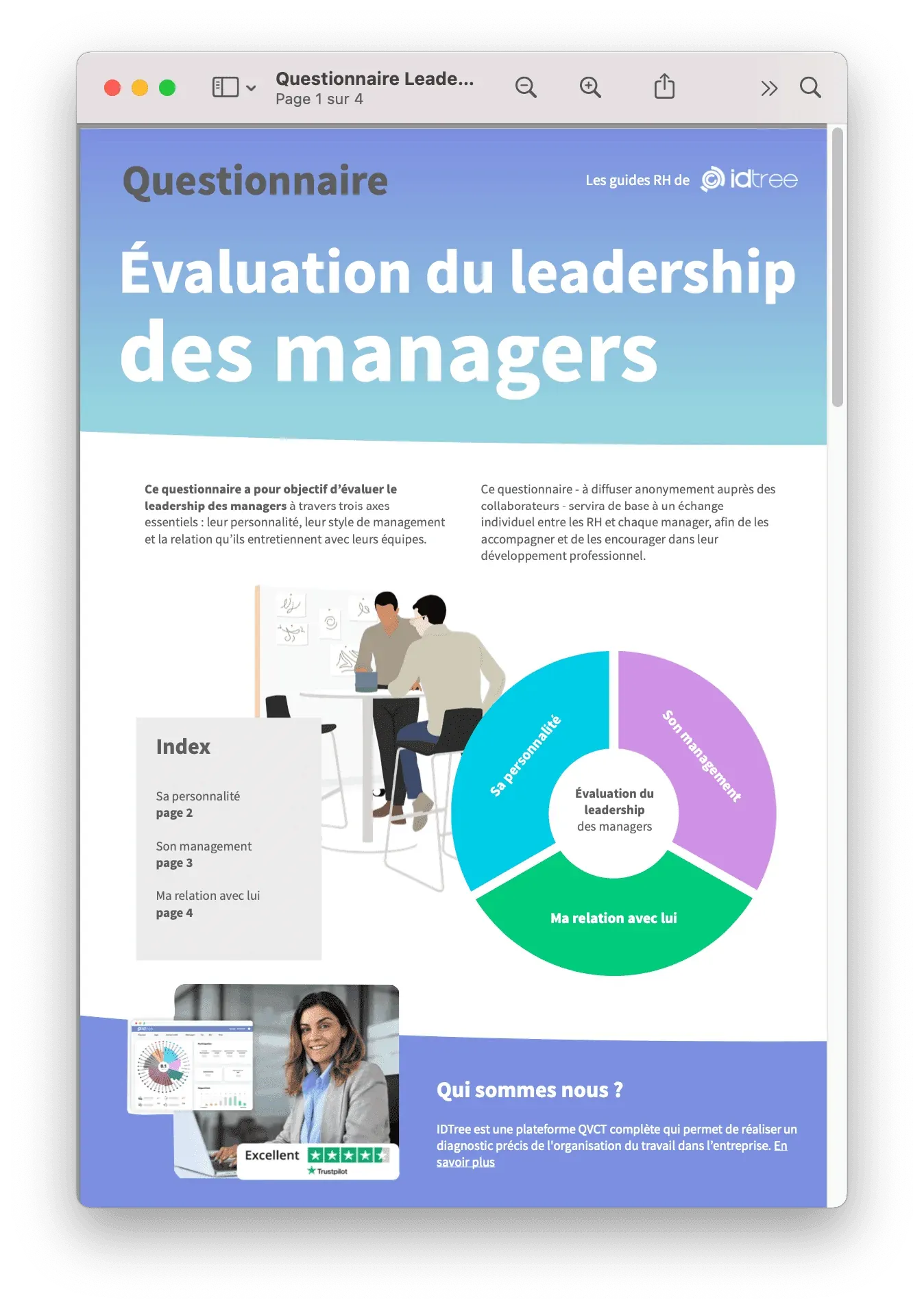Couverture du questionnaire « Évaluation du leadership des managers » IDTree