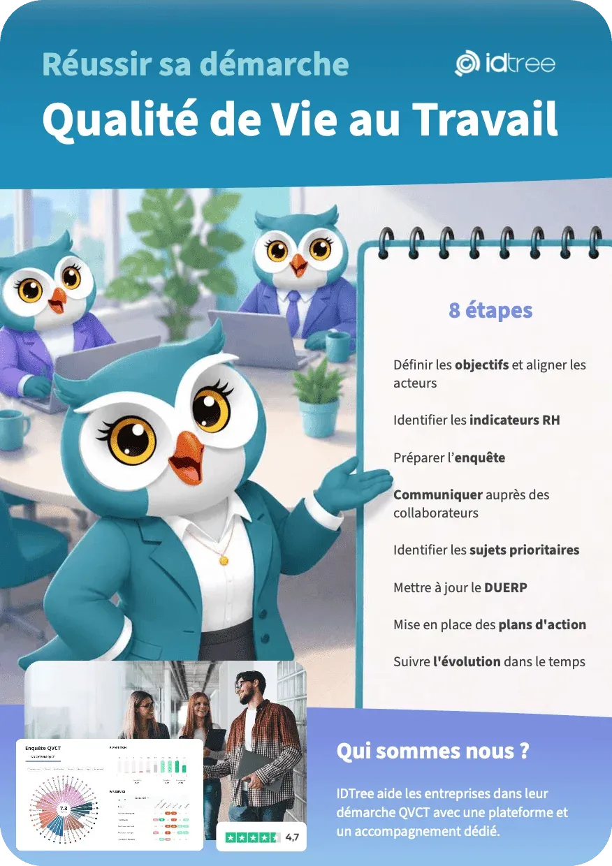 Couverture du guide « Réussir sa démarche QVCT » : les 8 étapes clés