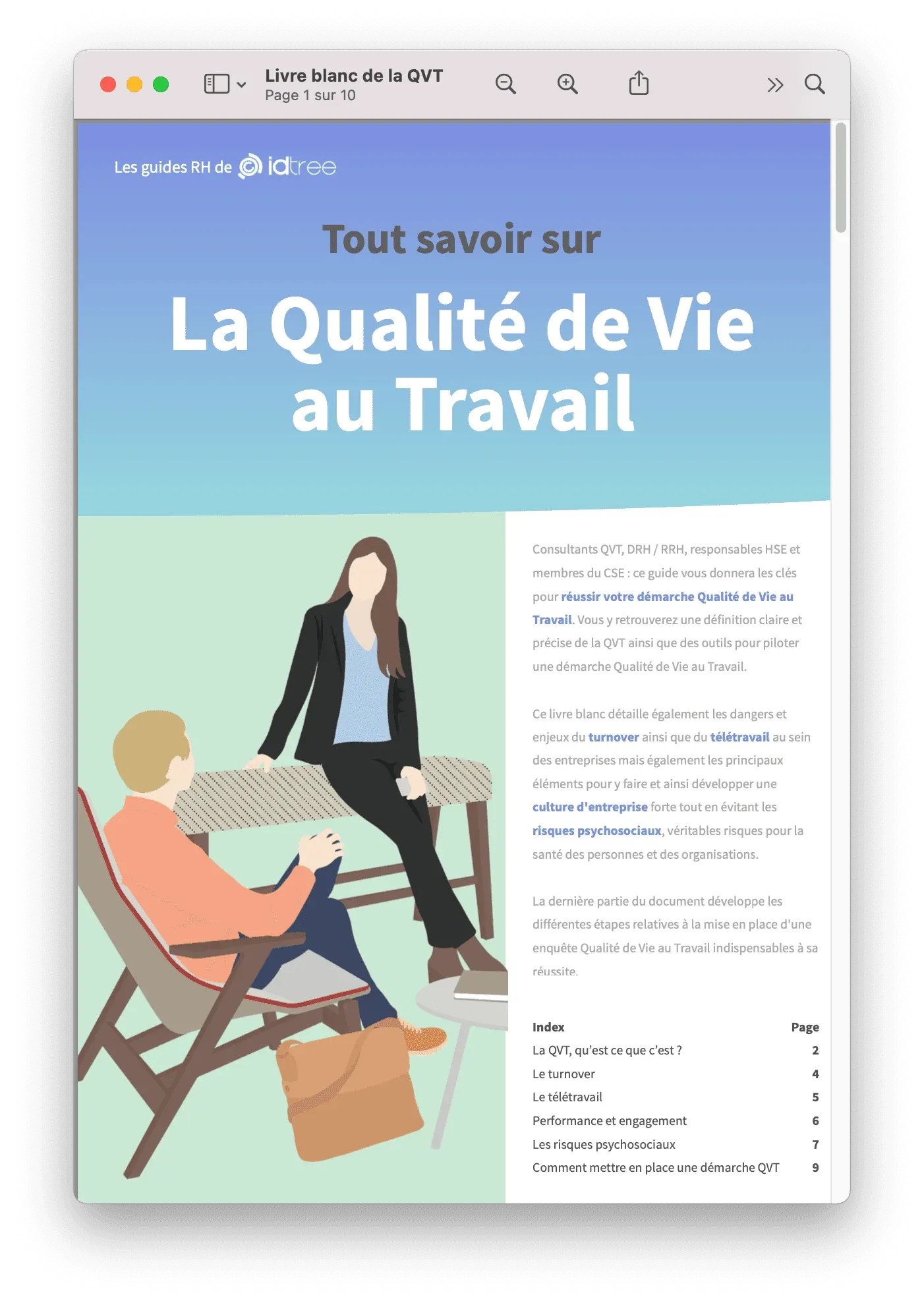 Couverture du livre blanc sur la qualité de vie au travail